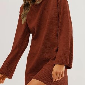 Rust Knit Sweater Dress